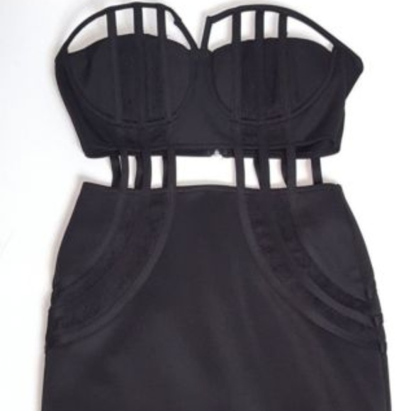 Rehab Dresses & Skirts - Little Black Strapless Dress With Cut Out By Rehab